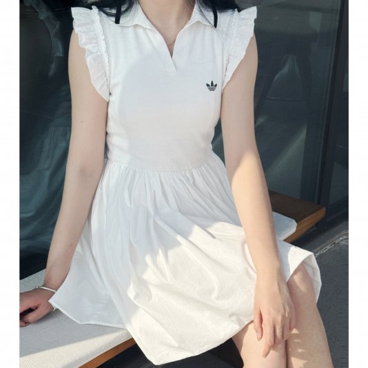 [ CUSTOM ] Ruffled Patchwork Sleeveless Dress White